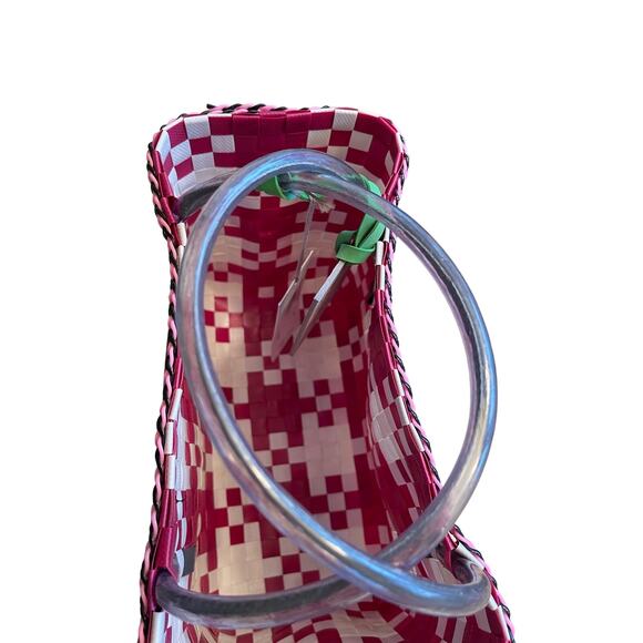 Marni Red and White Crossbody Bag with Geometric Pattern - Picture 2 of 5